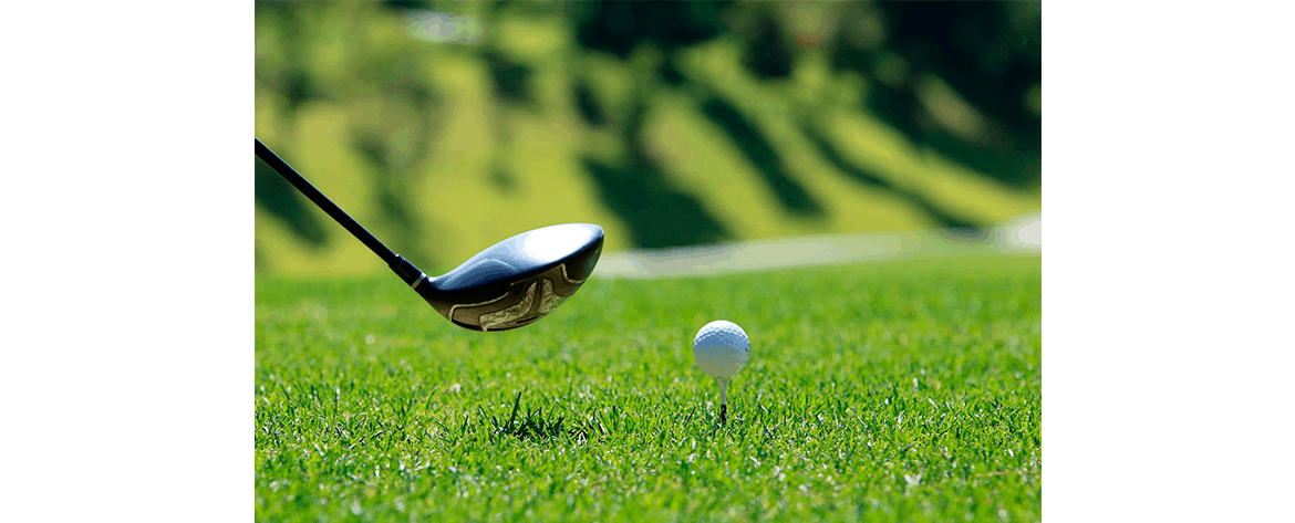 taco e bola de golfe